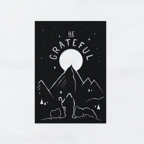 Černý motivační obraz na stěnu - Be Grateful