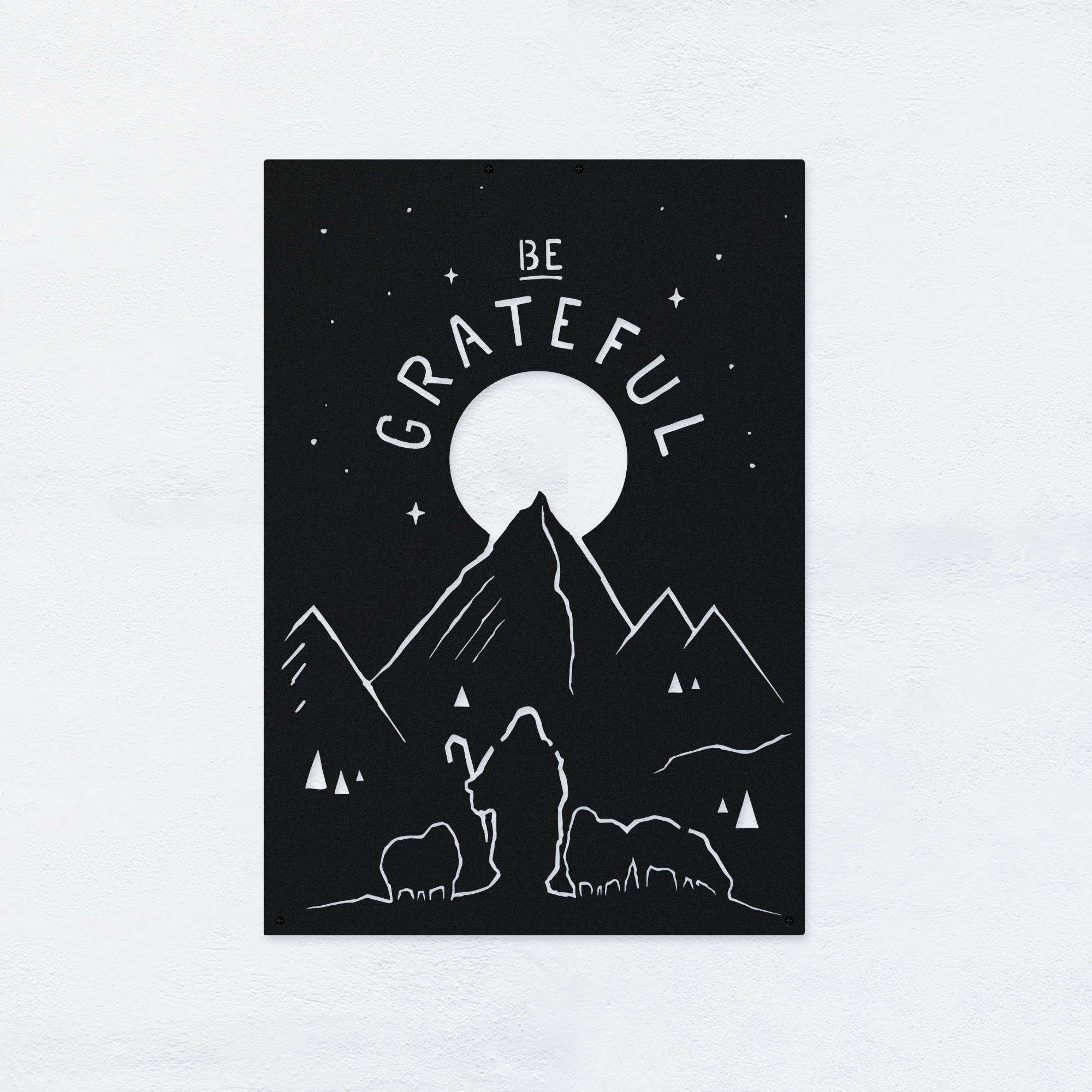 Černý motivační obraz na stěnu - Be Grateful