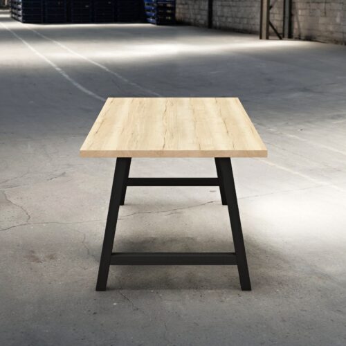Pracovní stůl, černé kovové nohy, prémiová dubová deska Halifax